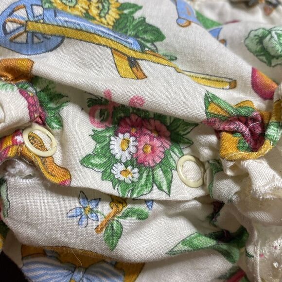ALLISON ANN Vintage Baby Jumper One Piece Eyelet Cat Garden Print - Picture 6 of 10